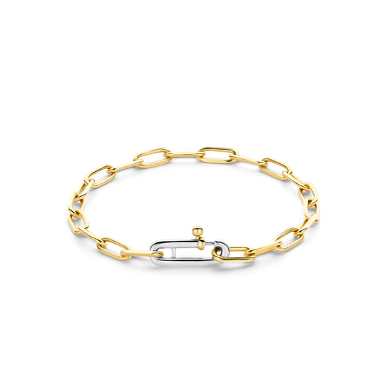 Petite Gold-plated Paperclip Link Bracelet by TI SENTO