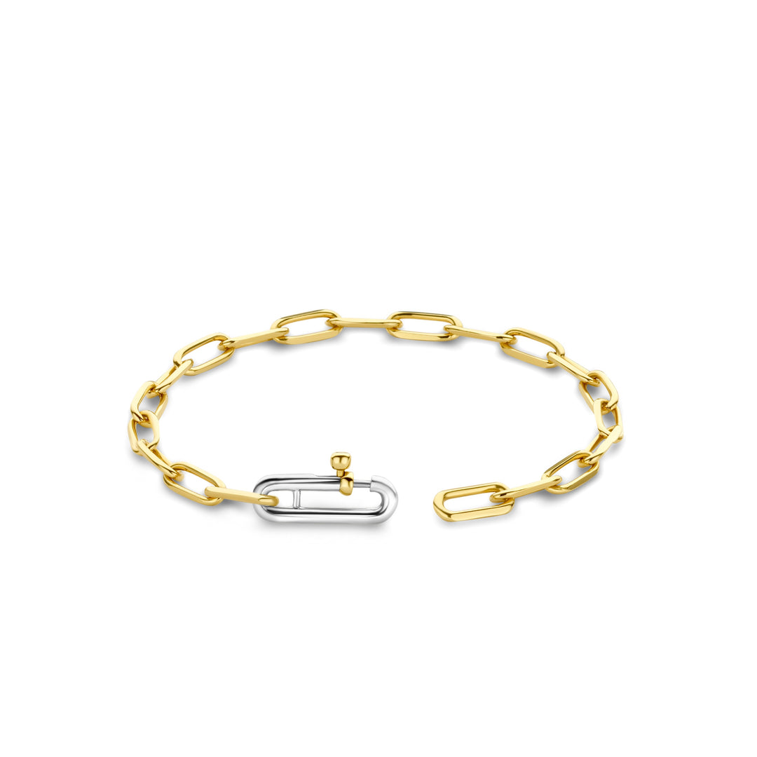 Petite Gold-plated Paperclip Link Bracelet by TI SENTO