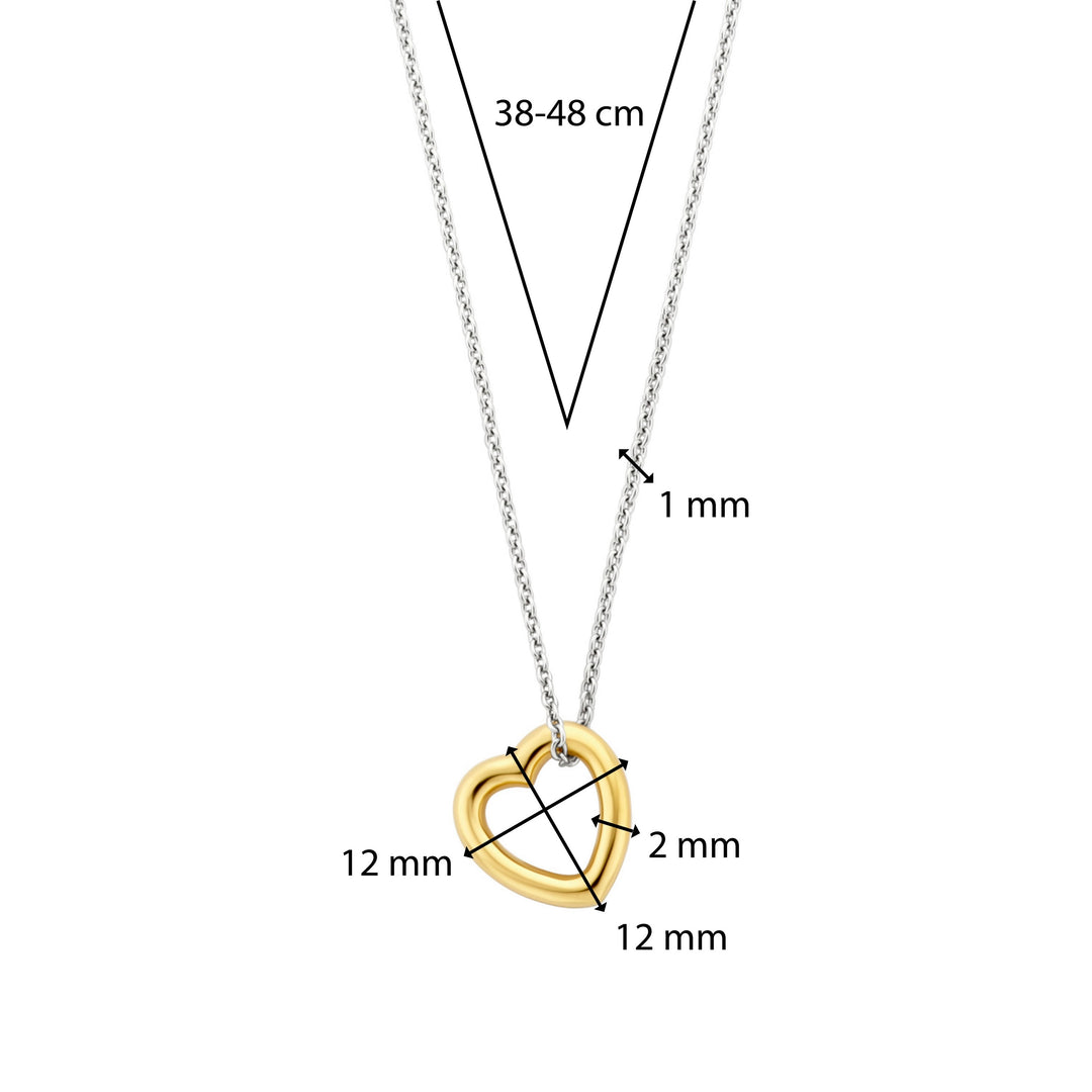 Gold-Plated Hanging Heart Necklace by TI SENTO