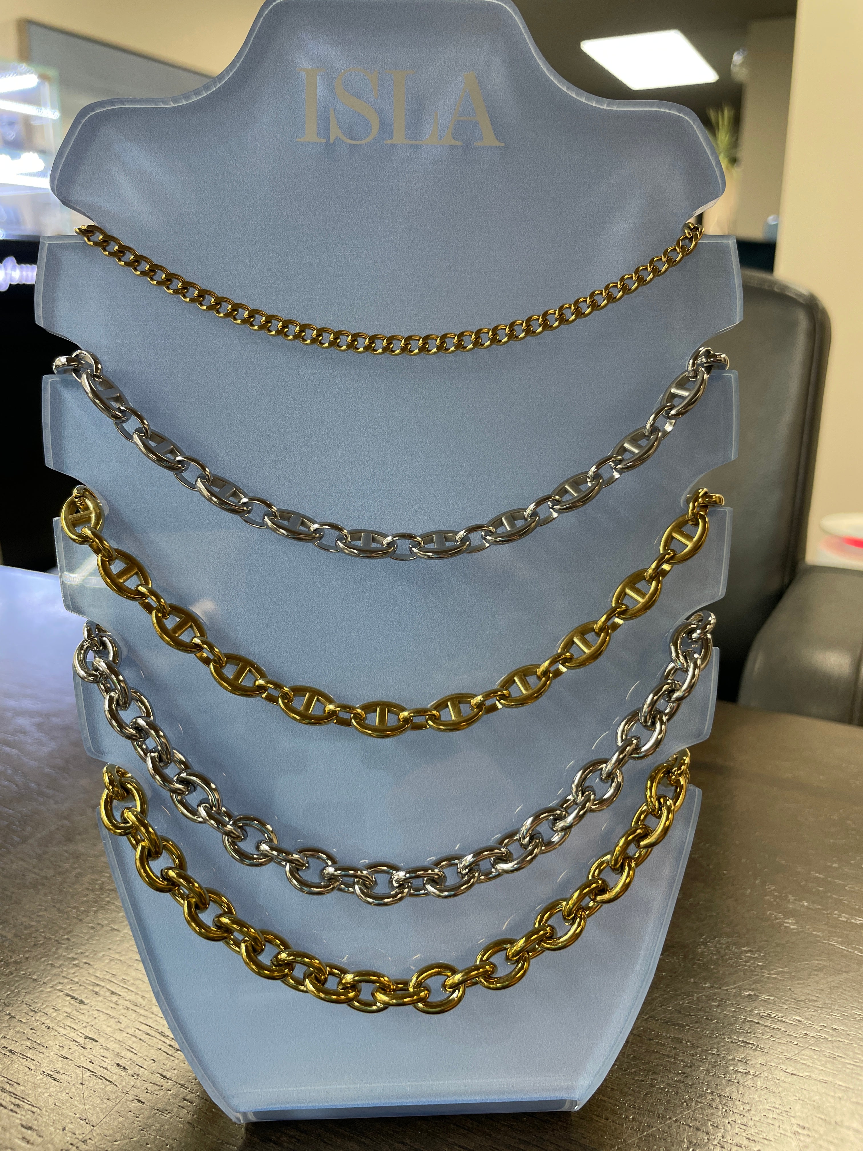 Mixed Metal Chain Necklace Set by ISLA (Set of 5) – West Orange