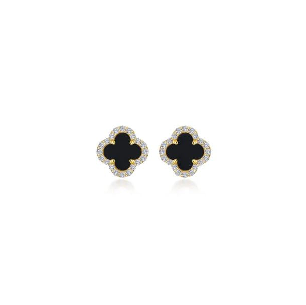 0.40 CTW Halo Black Clover Earrings by Lafonn