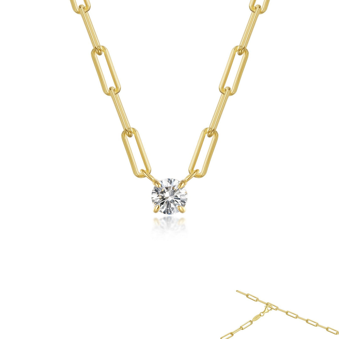 1 CTW Yellow Paperclip Necklace by Lafonn
