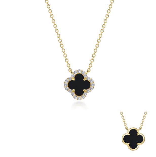 0.49 CTW Halo Black Clover Necklace by Lafonn