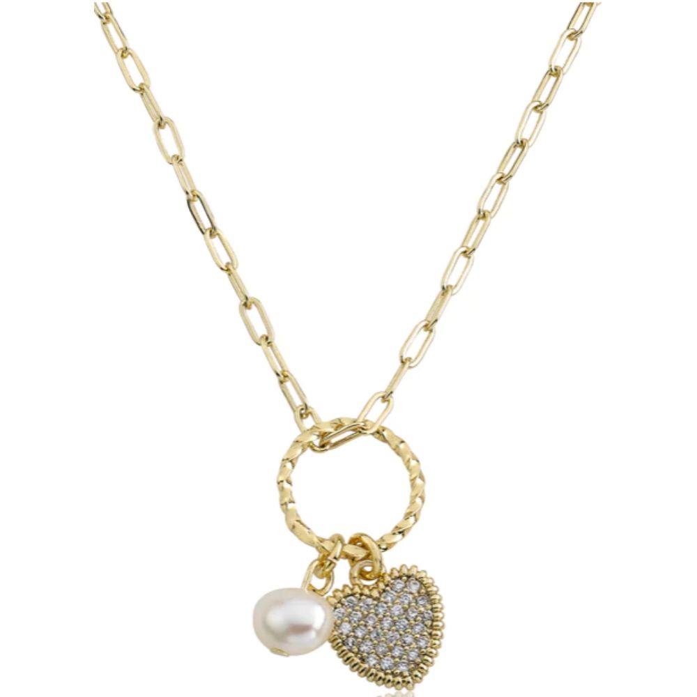 Child's Micro Pave Heart Necklace by Twin Stars