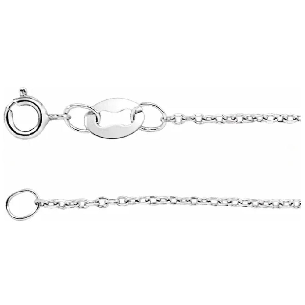 Sterling Silver 1mm Diamond-Cut Cable Chain