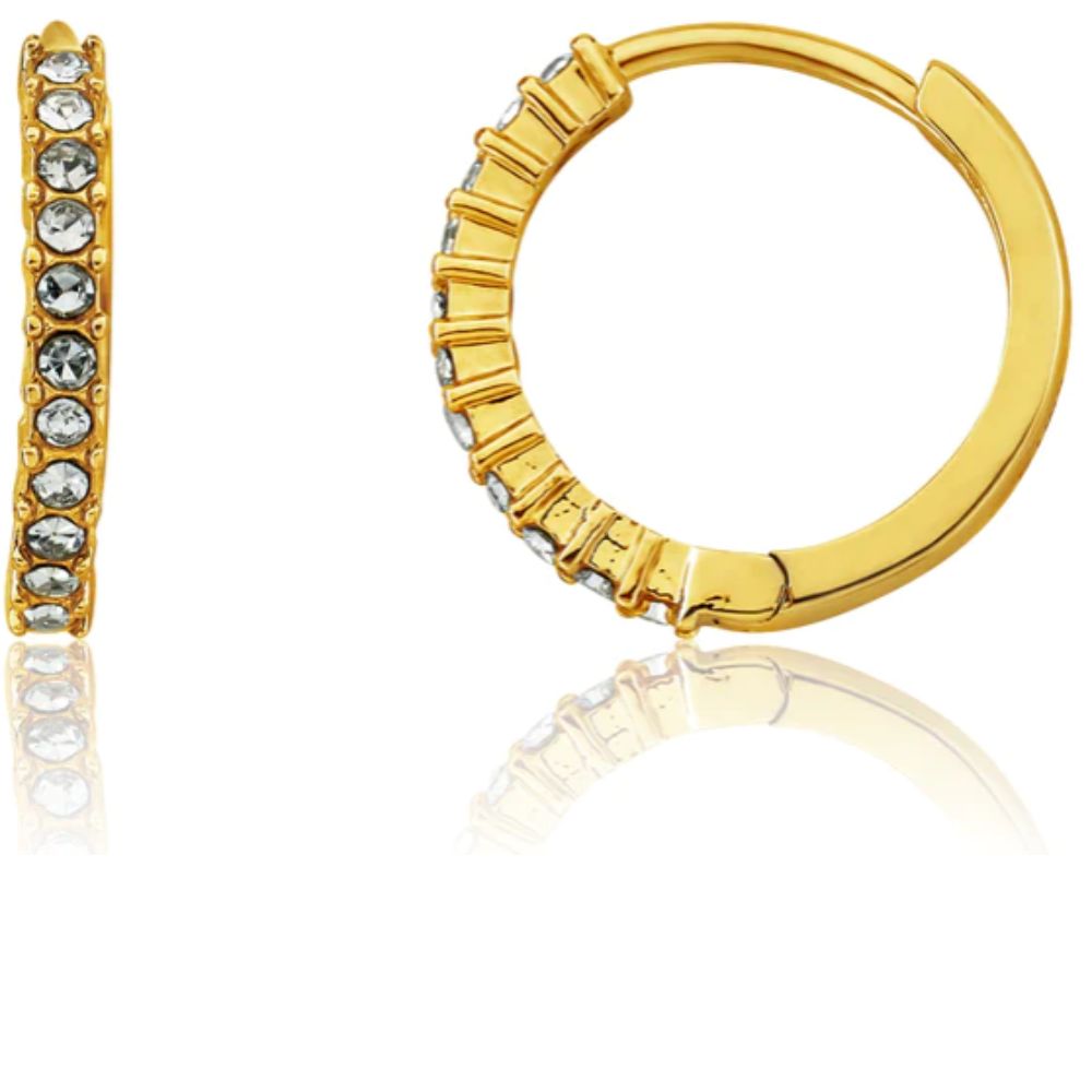 13mm Tiny Crystal Huggie Earring by Twin Stars