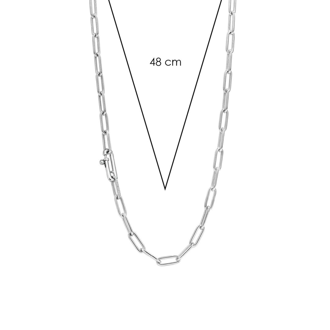 Silver Paperclip Necklace by TI SENTO - West Orange Jewelers