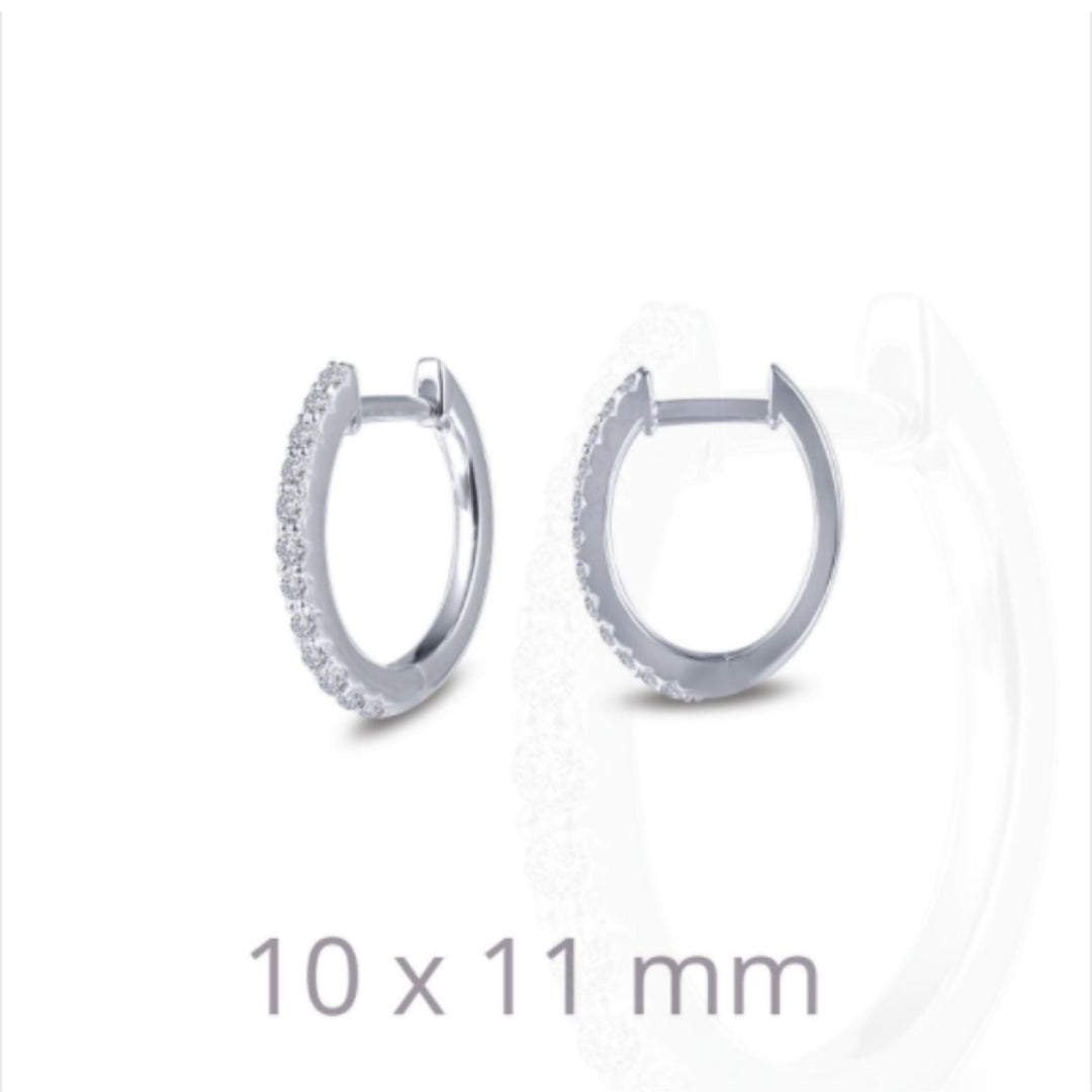 Dainty Oval Huggie Hoop Earrings by Lafonn - West Orange Jewelers