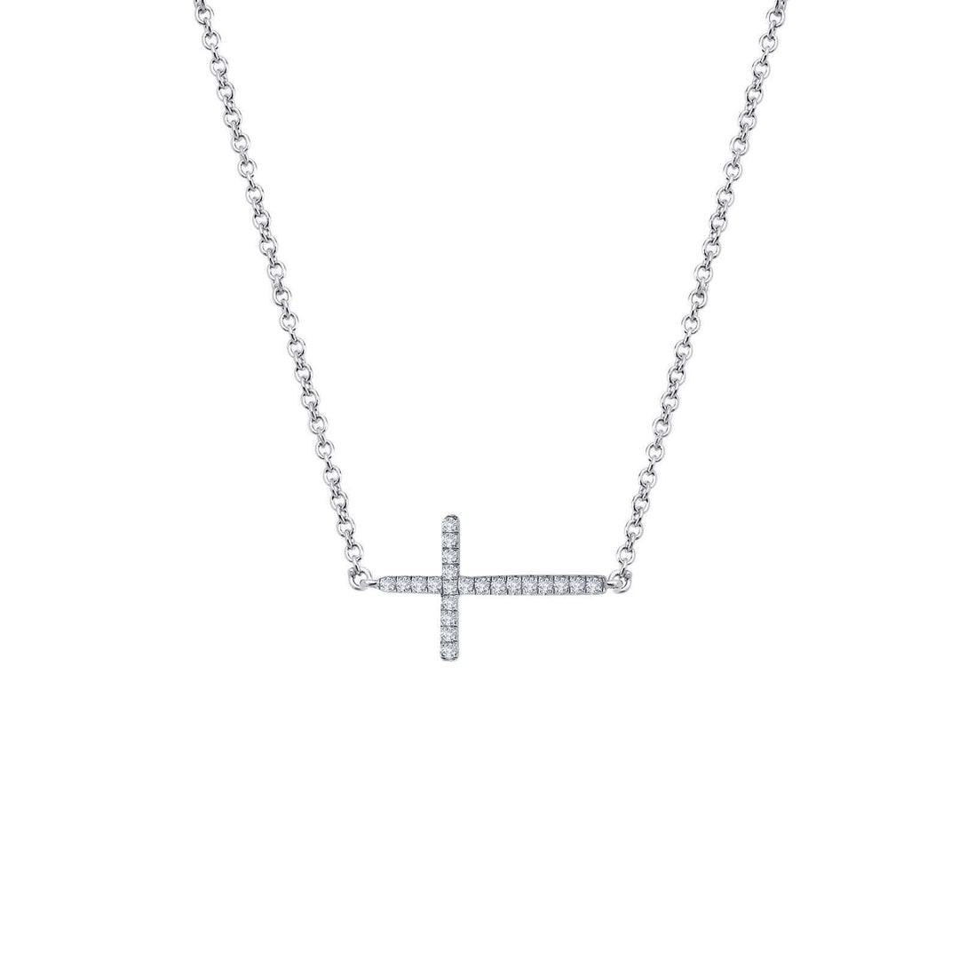 Sideways Cross Necklace by Lafonn - West Orange Jewelers