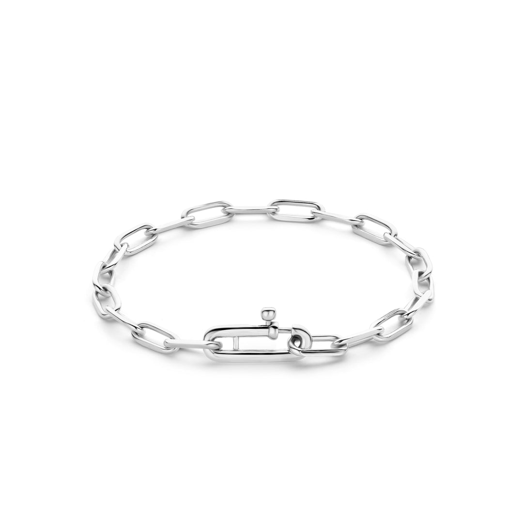 Petite Paperclip Link Bracelet with Zirconia Accent by TI SENTO