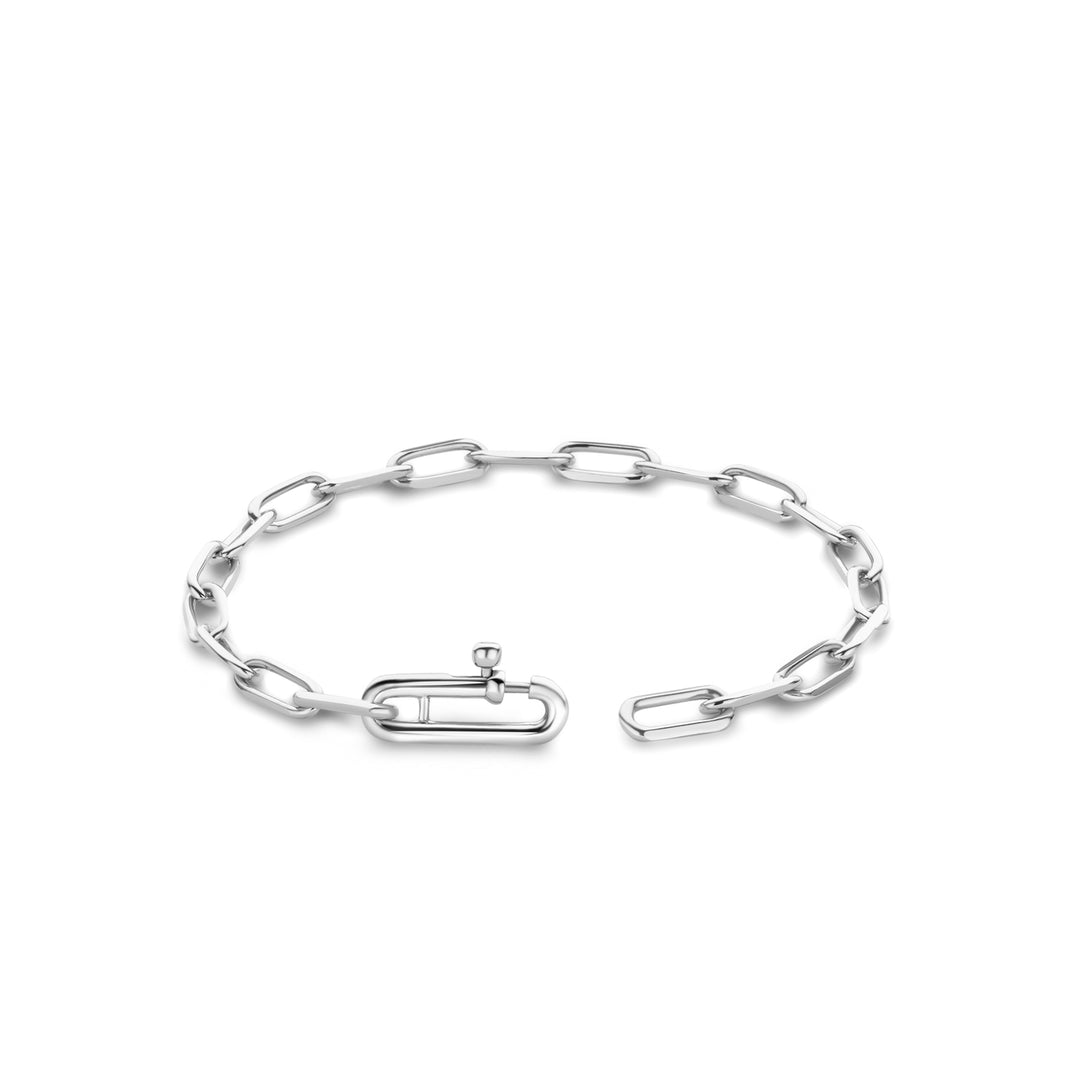 Petite Paperclip Link Bracelet with Zirconia Accent by TI SENTO