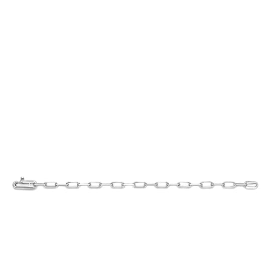 Petite Paperclip Link Bracelet with Zirconia Accent by TI SENTO