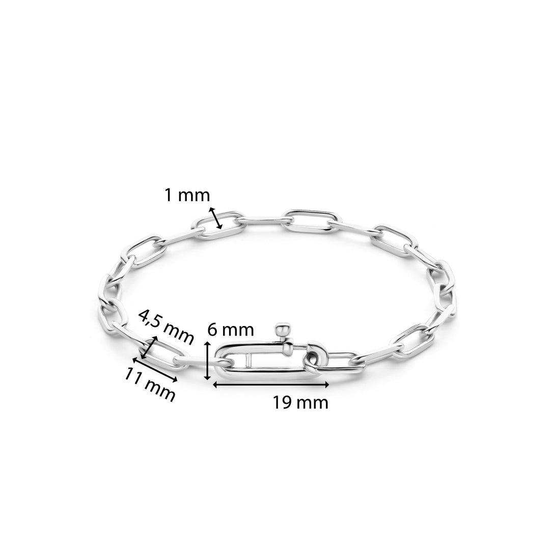 Petite Paperclip Link Bracelet with Zirconia Accent by TI SENTO