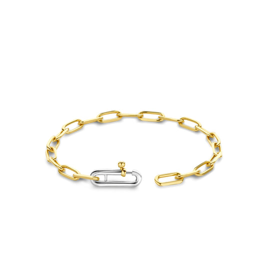 Petite Gold-plated Paperclip Link Bracelet by TI SENTO