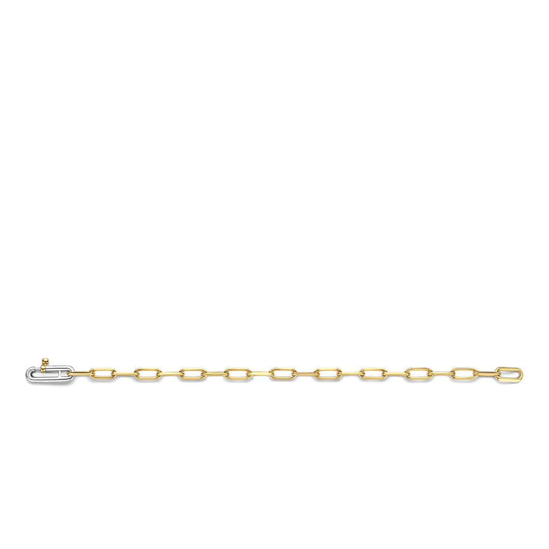 Petite Gold-plated Paperclip Link Bracelet by TI SENTO