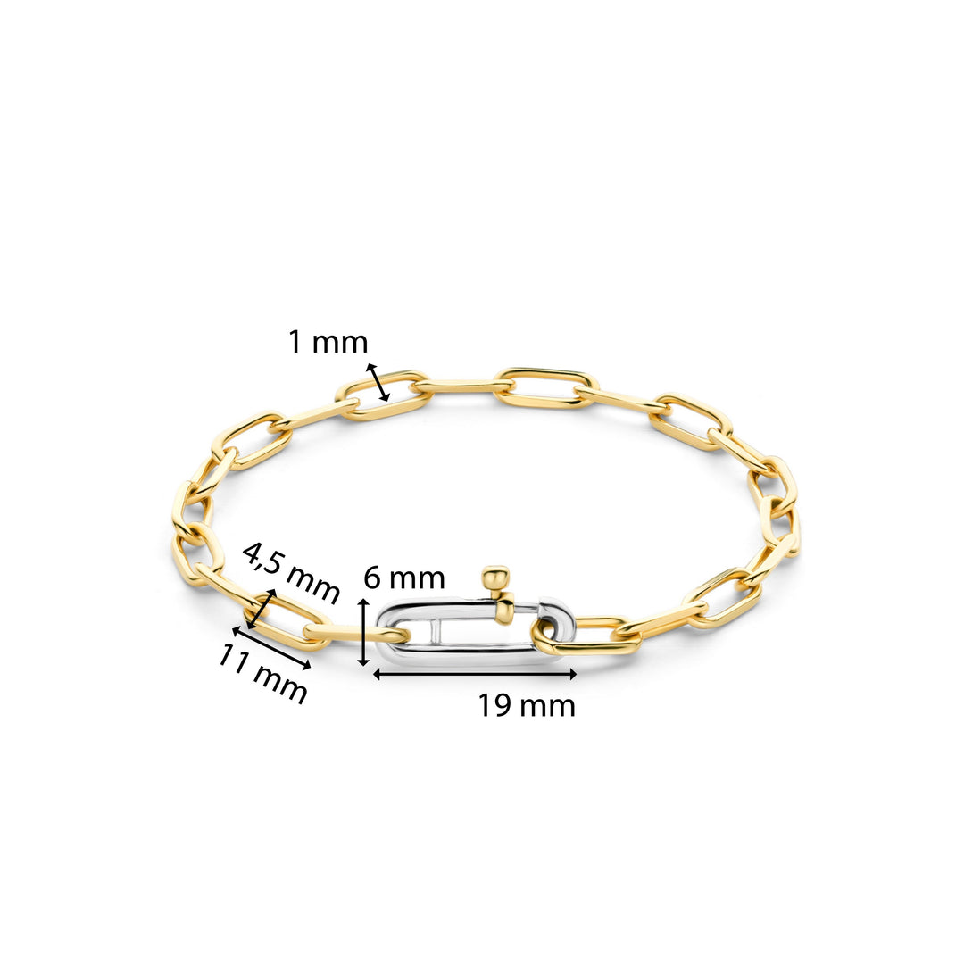Petite Gold-plated Paperclip Link Bracelet by TI SENTO