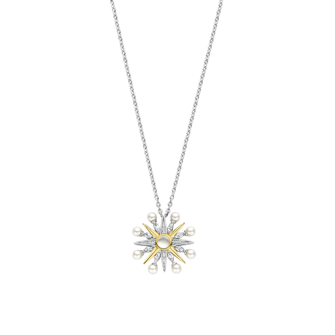 Pearl Starburst Pendant Necklace by TI SENTO