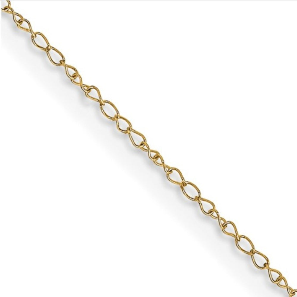 13" 14kt Yellow Gold 0.42mm Carded Curb Chain