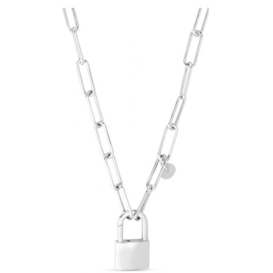 Sterling Lock Link Necklace