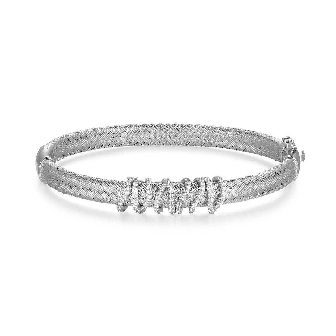6mm Sterling Silver CZ Bangle by Charles Garnier - West Orange Jewelers