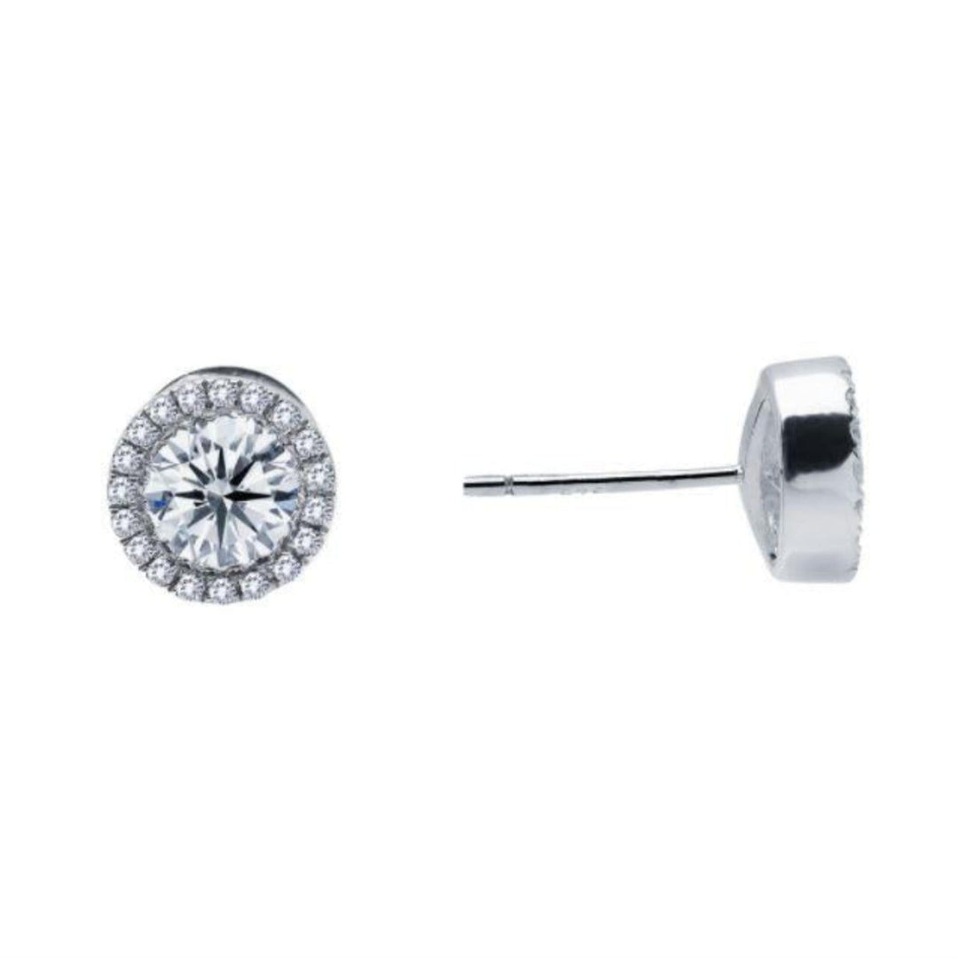 1.22 ct tw Halo Stud Earrings - West Orange Jewelers