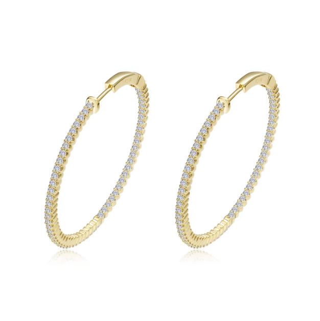 1.77 ctw Yellow 35mm Hoop Earrings by Lafonn