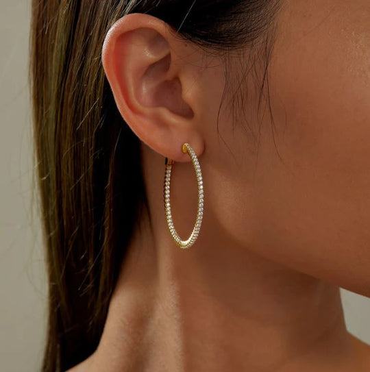 1.77 ctw Yellow 35mm Hoop Earrings by Lafonn