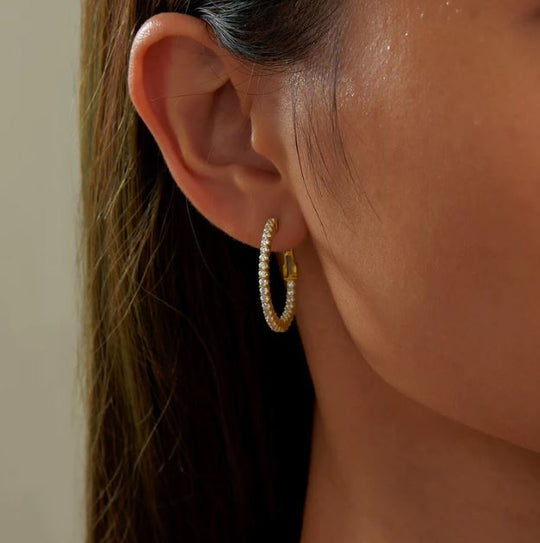 1.08 ctw Yellow 20mm Hoop Earrings by Lafonn