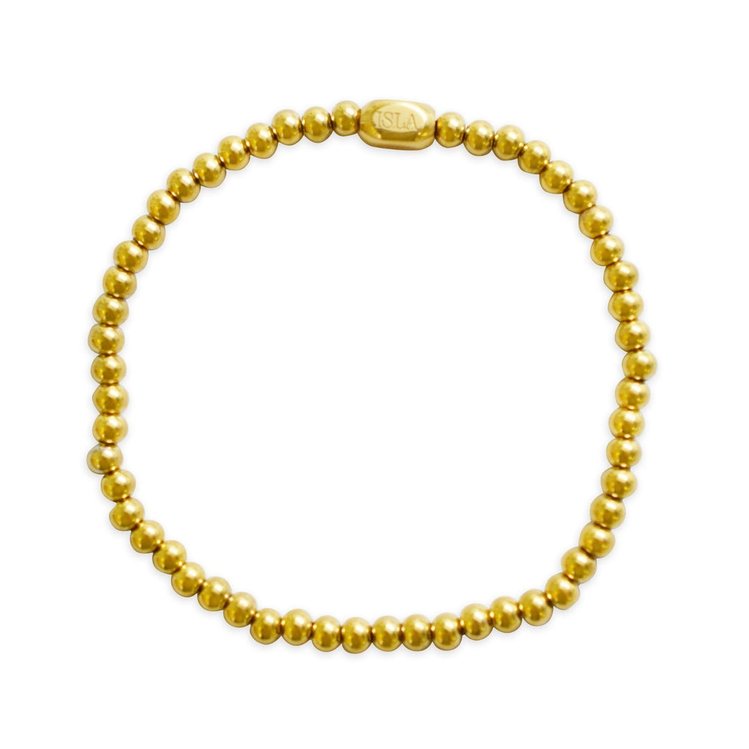 Plain Ball 4mm Gold PVD Bracelet by ISLA