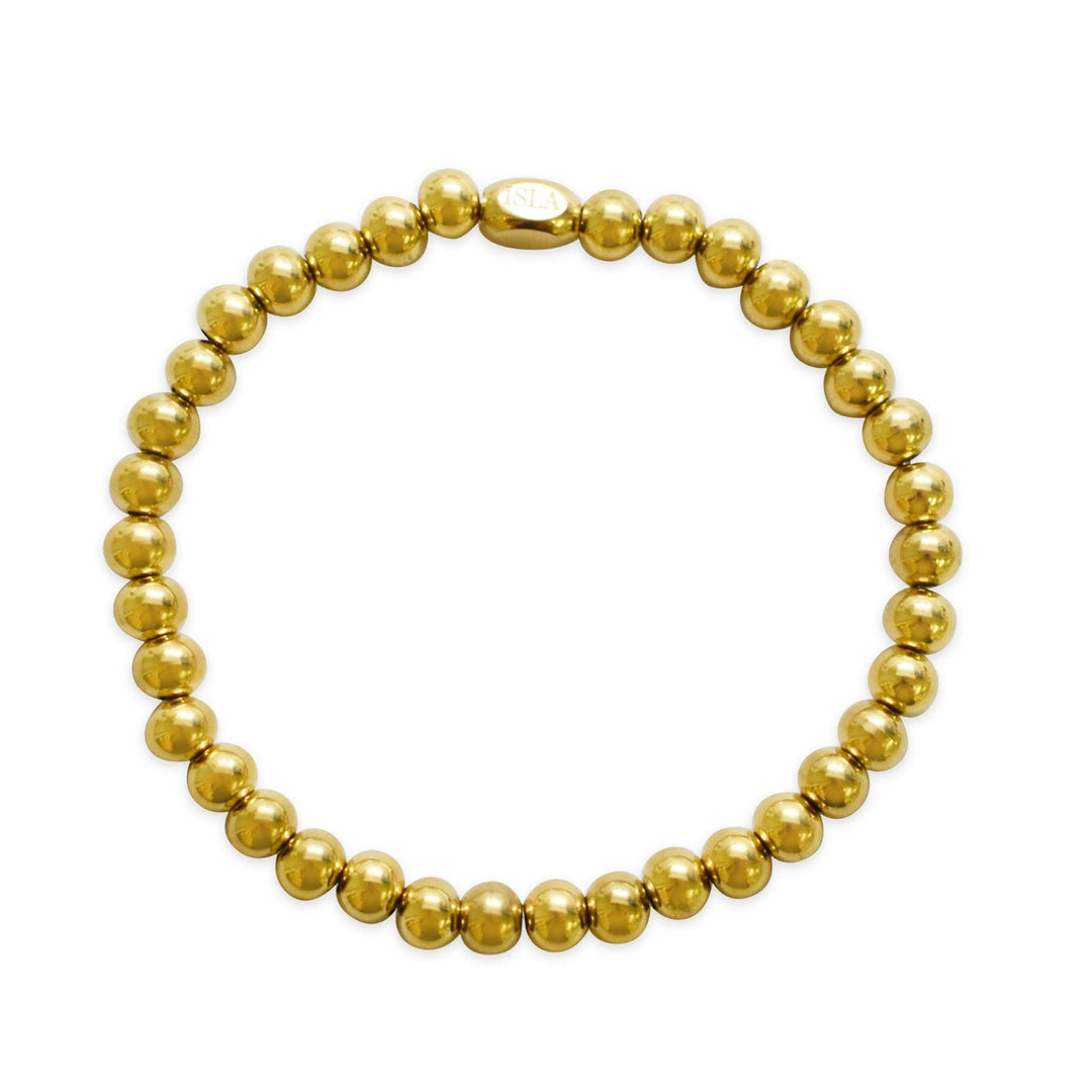 Plain Ball 6mm Gold PVD Bracelet by ISLA