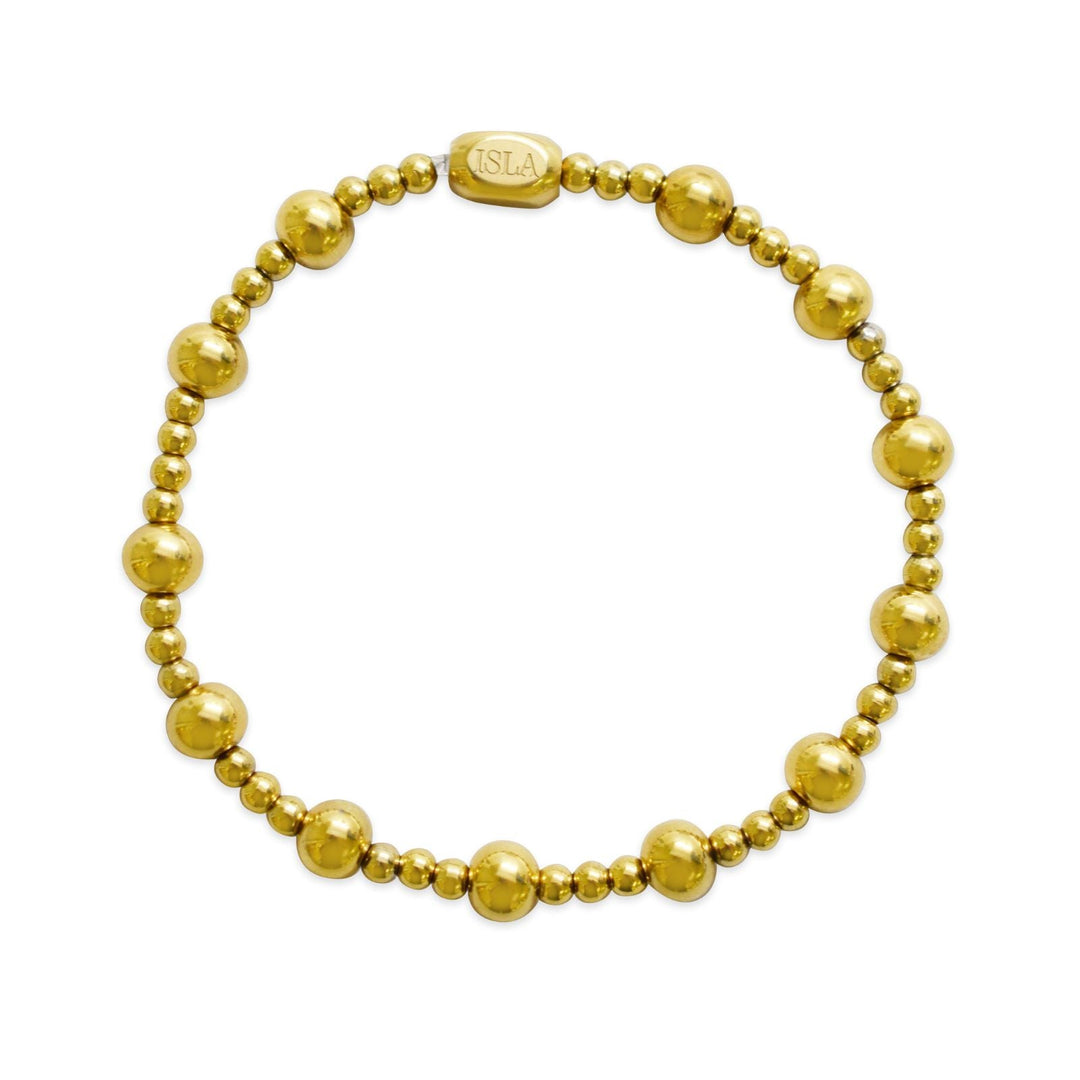Plain Ball 3+6mm 3/1 Gold PVD Bracelet by ISLA