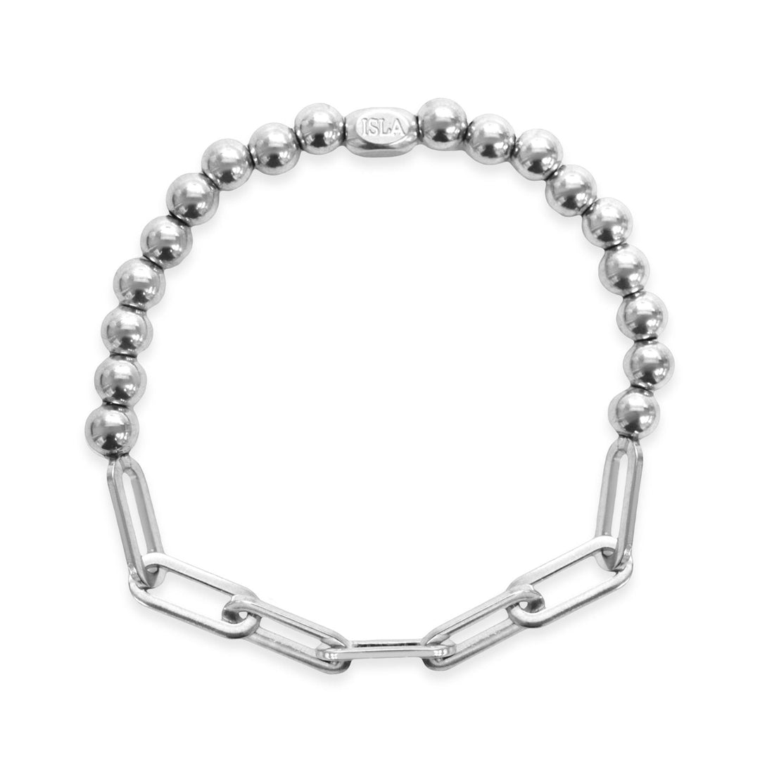 Paperclip + 6mm Ball Steel Bracelet by ISLA