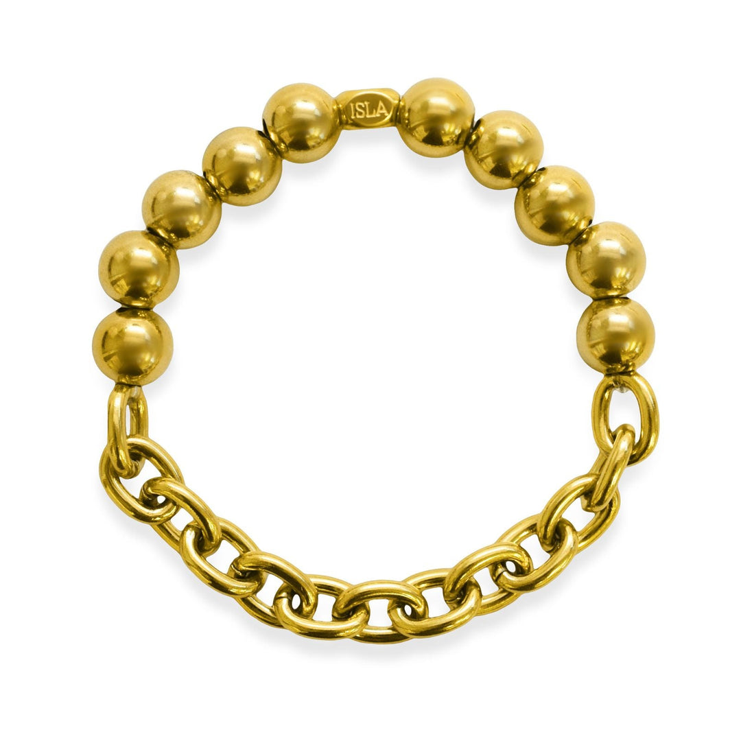 Bold Link + 10mm Ball PVD Gold Bracelet by ISLA