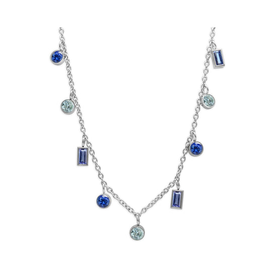 Anacapri Bella Blues CZ Steel Necklace by ISLA - West Orange Jewelers