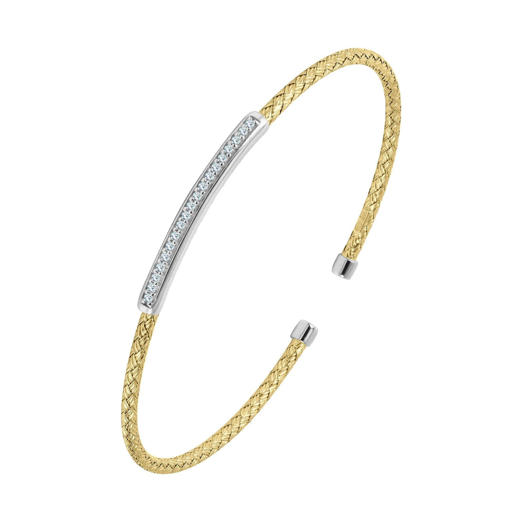 2mm CZ Bar Cuff Bracelet by Charles Garnier - West Orange Jewelers