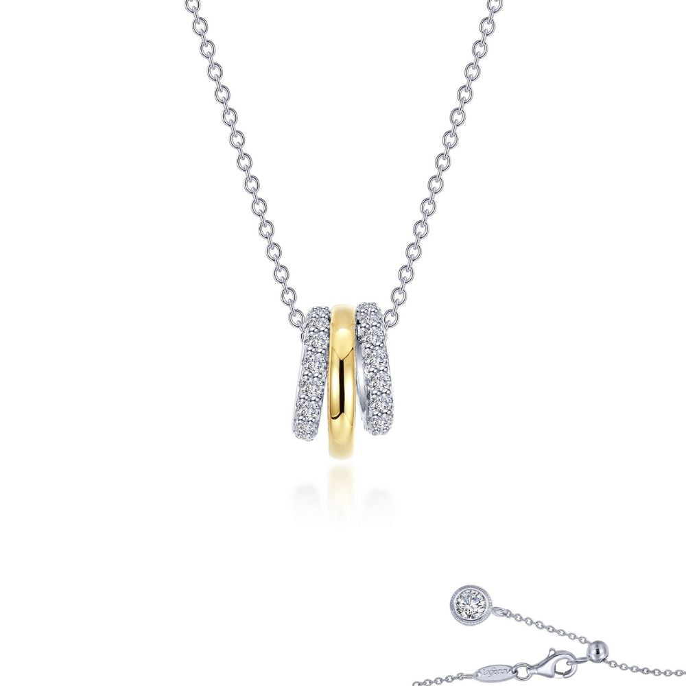 Two-tone Tube Charm on Chain Necklace by Lafonn