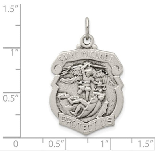 Sterling Silver St. Michael Badge Pendant