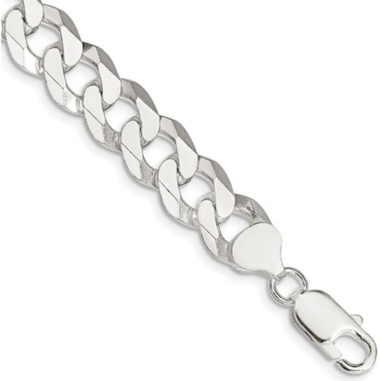 Sterling Silver Beveled Curb Link Bracelet