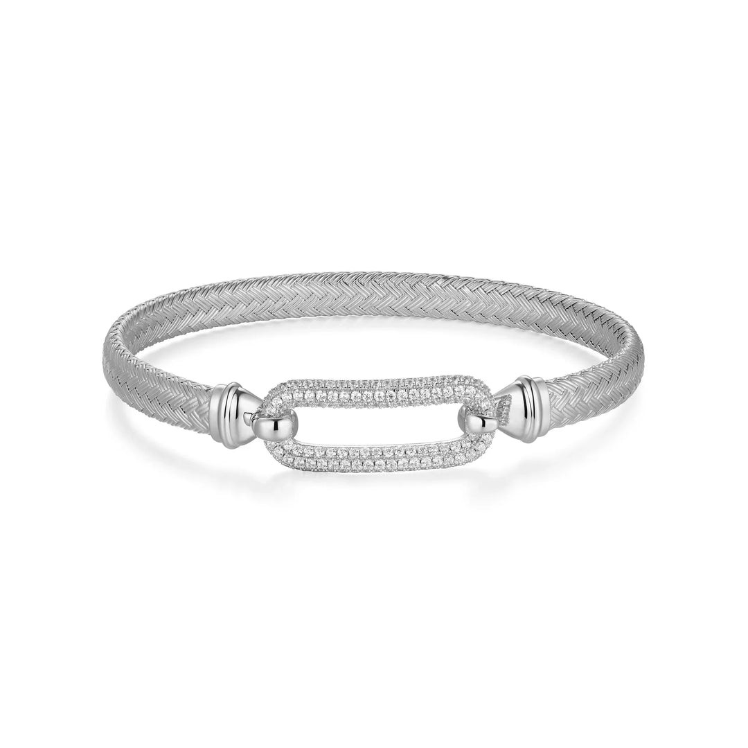 CB0178 – Bangle Bracelet | Sterling Silver, Rhodium Plated | 7 mm • 6.75"