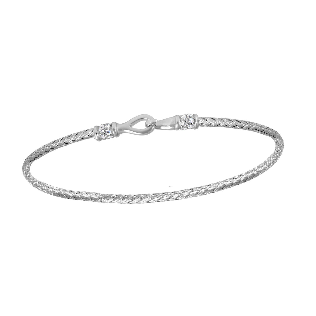 MLB8517WZ – Bangle Bracelet | Sterling Silver, Rhodium Plated | 2 mm • 6.75"