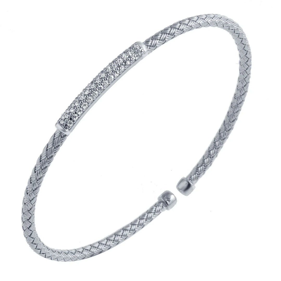 MLC8001WZ – Cuff Bracelet | Sterling Silver, Rhodium Plated | 3 mm • 6.75"