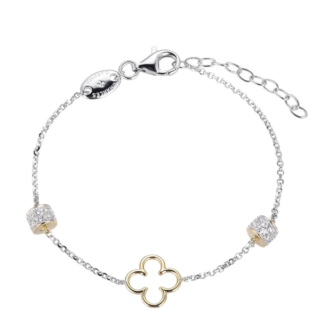 Two-Tone Clover Bracelet by Charles Garnier - West Orange Jewelers
