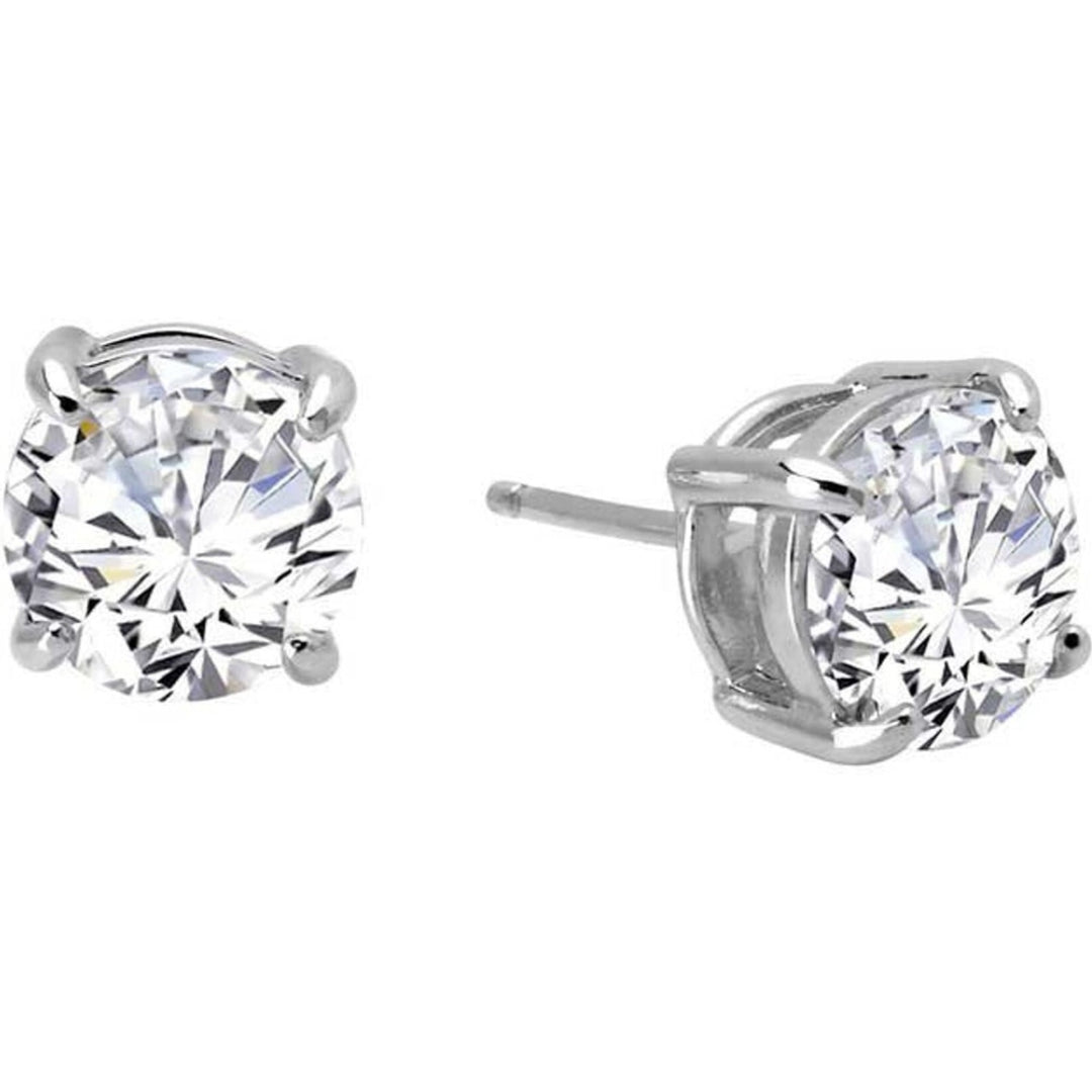 Simulated Diamond Stud Earrings in Basket Setting - West Orange Jewelers