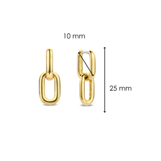 Gold-plated Paperclip Link Earring by TI SENTO - West Orange Jewelers