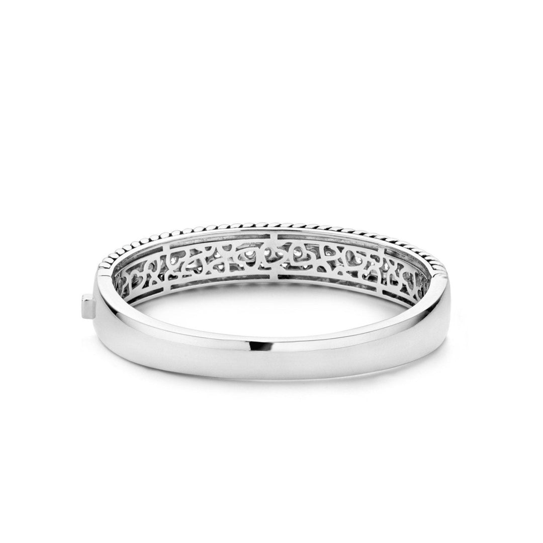 Bold Silver Zirconia Bangle by TI SENTO - West Orange Jewelers