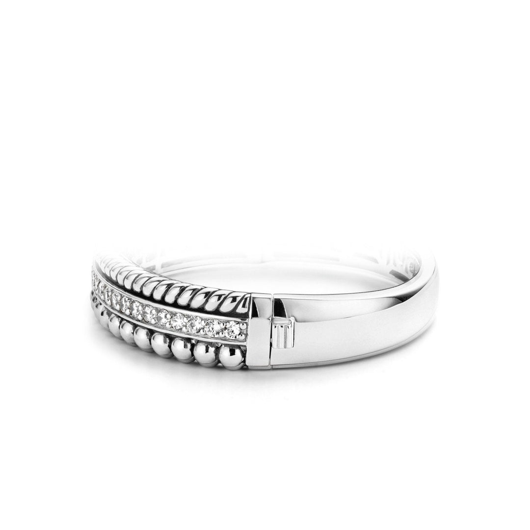 Bold Silver Zirconia Bangle by TI SENTO - West Orange Jewelers