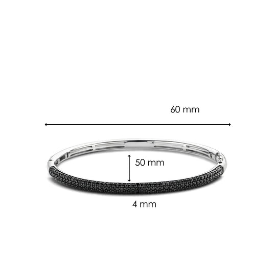 Black Zirconia Bangle by TI SENTO - West Orange Jewelers
