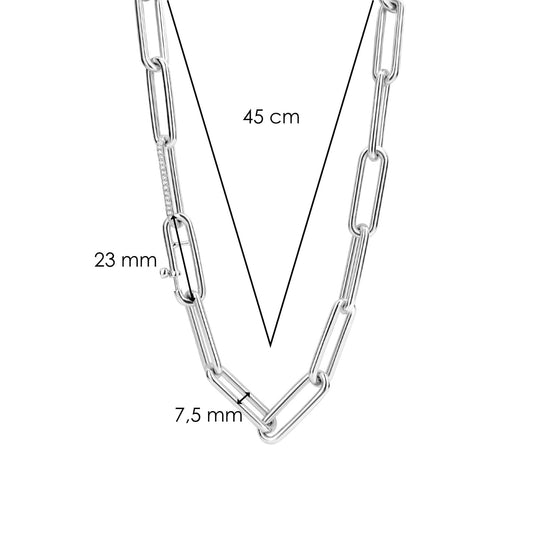 Silver Paperclip Necklace (medium) by TI SENTO - West Orange Jewelers