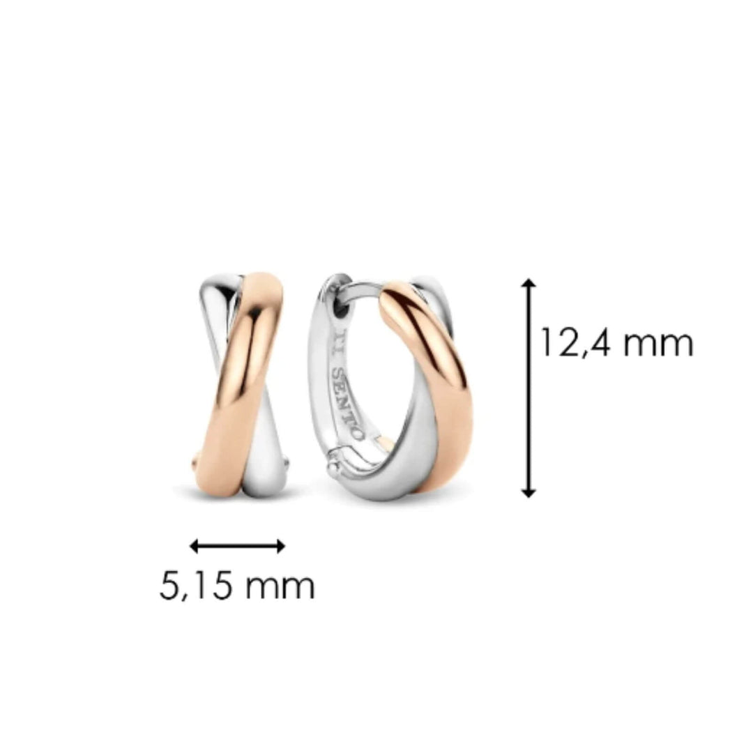 Rose Gold Plated Huggie Earring by TI SENTO