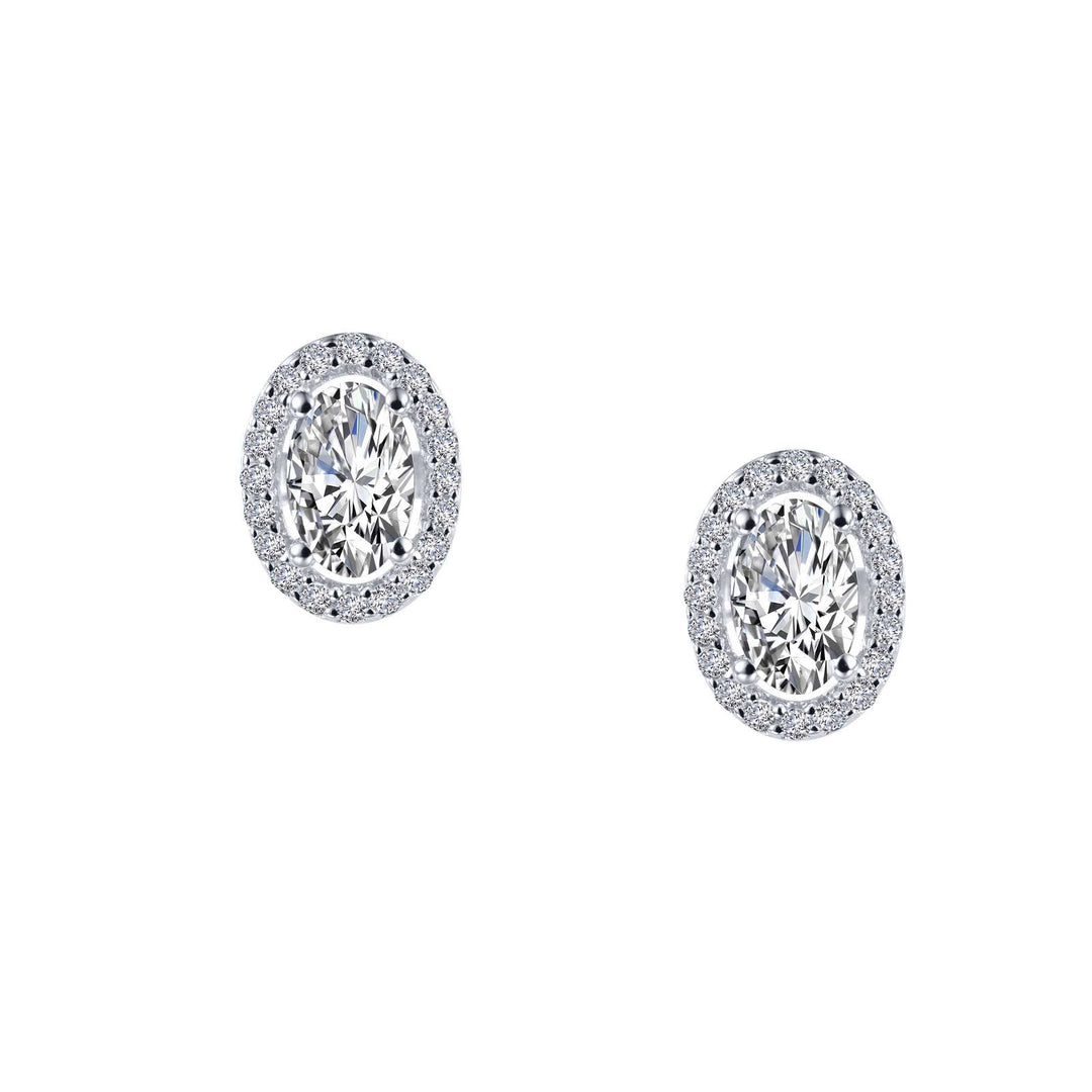1.26 ctw Oval Halo Stud Earrings by Lafonn - West Orange Jewelers